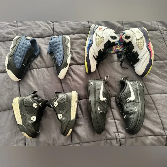 3 pair of beater Air Jordans and 1 Nike air force 1 - Picture 2 of 5